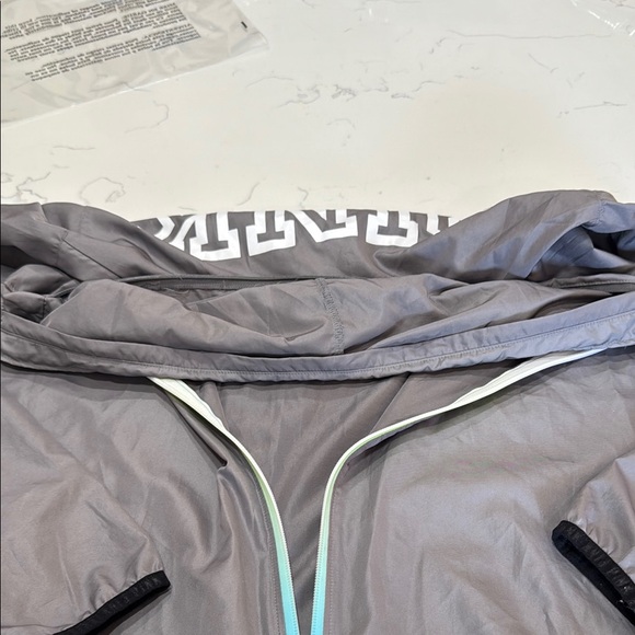 PINK Victoria's Secret Gray Jacket with Blue and Yellow Zipper - Picture 11 of 13